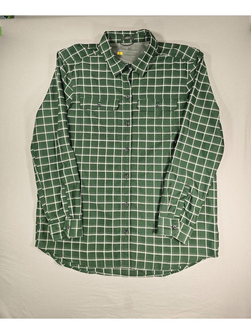 Eddie Bauer Women's Classic Fit Green Plaid Shirt